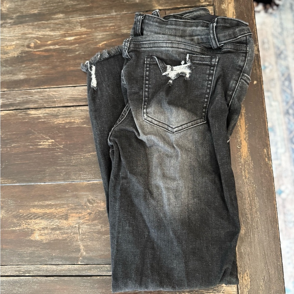 Distressed Black Denim Jeans